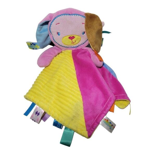 Taggies Baby Lovey Bunny Rabbit Patchkin Pals Security Blanket Plush Toy 14x14 - Picture 3 of 13